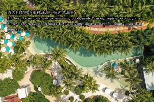 a map of a resort with a pool and palm trees at InterContinental Sanya Resort by IHG in Sanya +151 photos