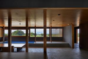 a room with a large window with a view of the ocean at Rokugote - Vacation STAY 16494v in Goto