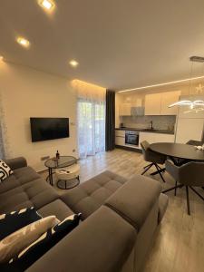 a living room with a couch and a table at HelaMoni, New 5 Star 2 Person apartments with pool in Malinska +51 photos