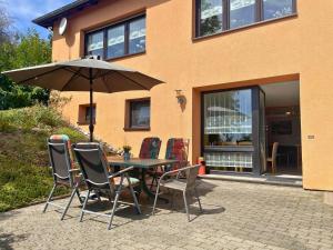 Kawasan patio atau luaran di Ferienwohnung ehemaligen Schäferhof