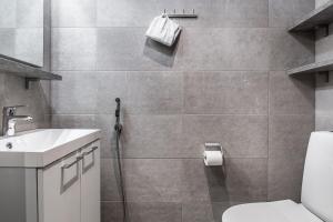 a bathroom with a toilet and a sink at RukaHillChalet5 Ski In - Ski Out - SkiPass x2 in Ruka +28 photos