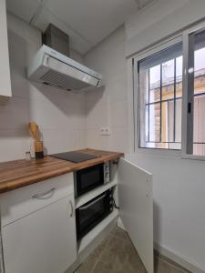 Cortez de PallasにあるRural studioのキッチン(カウンタートップ、電子レンジ付)