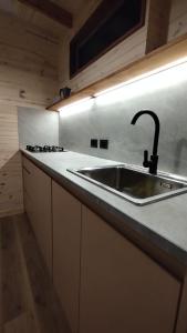 a kitchen with a sink and a counter top at CJ cardones in Cafayate +1 photo
