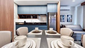 Nhà bếp/bếp nhỏ tại #1704 S# Lindo Flat decorado mobiliado- St. Bueno