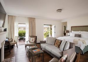 a bedroom with a bed and a living room at El Encanto Santa Barbara in Santa Barbara