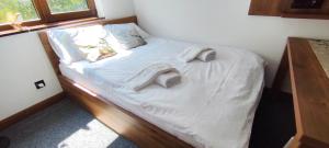 Ένα ή περισσότερα κρεβάτια σε δωμάτιο στο Daisy Apart SKI OUT SKI IN Vila Bela Reka Brzece