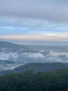 Rising FawnにあるLookout Mtn cabin with a viewの雲と木々の谷の景色