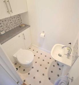オーバンにあるAn Teallachの白いバスルーム(トイレ、シンク付)