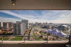 a view of a city from a balcony at La Florida Mirador Azul 2 in Santiago