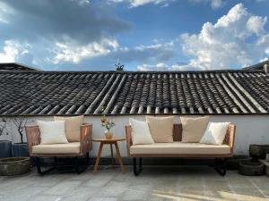 Χώρος καθιστικού στο Liuxia Heshun Inn