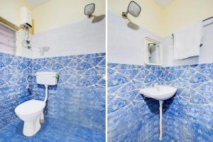 two pictures of a bathroom with a toilet and a sink at Super Collection O Sathyabama University Sithalapakkam Formerly Srinivasa Residency in Chennai
