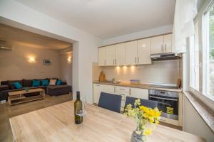 Kuchyň nebo kuchyňský kout v ubytování JURIĆ Apartments-Rab