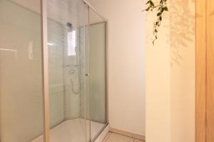 a shower with a glass door in a bathroom at Appartement tout équipé au cœur de Beziers 6 à 8 couchages in Béziers +32 photos