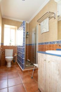 a bathroom with a shower and a toilet and a sink at Apartamento Puerto de Denia! Denia Port Apartment in Denia