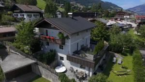 an aerial view of a house with a balcony at MyApart Jochberg in Jochberg