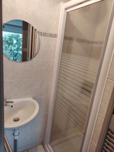 a bathroom with a shower and a sink at Chez Pam et David in Saint-Maixent-lʼÉcole +15 photos