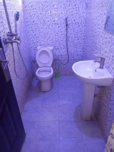 a bathroom with a toilet and a sink at ellas luxury apartments in Abuja