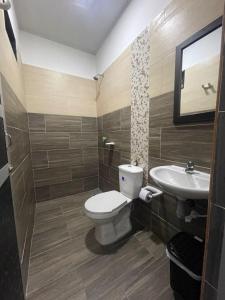 TameにあるHotel Cayenaのトイレと洗面台付きのバスルーム