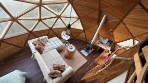 an overhead view of a living room in a yurt at Domo Buena Vista 