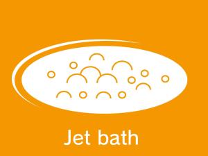 a white button with the text jet bath on an orange background at HOTEL WiLL EX 大高 レジャーホテル in Nagoya