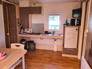 Η κουζίνα ή μικρή κουζίνα στο Mobil home PMR avec terrasse, 2 chambres pour 3 pers. - API-1-52-548