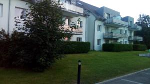 an apartment building with a green lawn in front of it at Le Roi du Sundgau près de la Horse - Mooslargue in Mooslargue