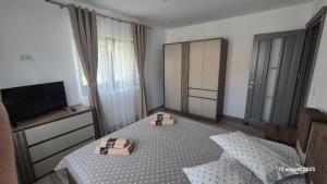 Ένα ή περισσότερα κρεβάτια σε δωμάτιο στο Casa Matei