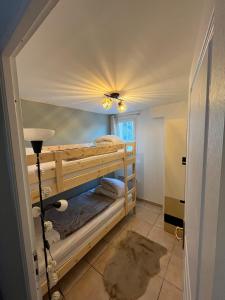 a bedroom with two bunk beds in a room at La Jassette 7 in Saint-Pierre-dels-Forcats