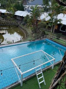 an overhead view of a large swimming pool at HomeStay Thiên Phúc in Ấp Ðinh An (1)