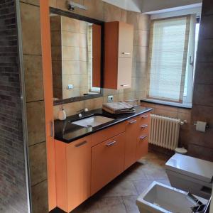 a bathroom with a sink and a toilet at Appartamento Nonna Rosa in Tirano +25 photos