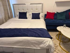 Postel nebo postele na pokoji v ubytování Amazia apartment