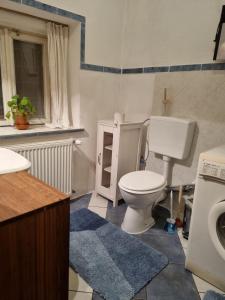 a bathroom with a toilet and a sink at Enjoy forest tranquility & panoramic views  +11 photos