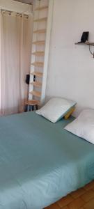 カップ・ダグドにあるAppartement avec parking privé dans résidence les hautes vignesのベッド2台とはしごのある寝室