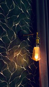 a light on a counter with a green and white wall at Stay Hotel in Xiaoliuqiu +28 photos