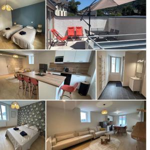 Postel nebo postele na pokoji v ubytování Le Belvédère - 9 min sanctuaires - 3 chambres - 2 salles de bain - Terrasse & vue panoramique