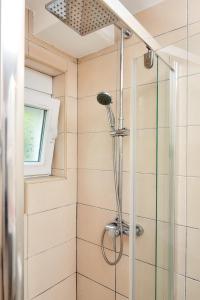 a shower with a shower head in a bathroom at Gardelin Apartment in Tivat +32 photos