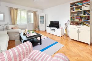 a living room with a couch and a table at Gardelin Apartment in Tivat