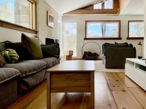 Χώρος καθιστικού στο The Fireside Nook Narrowsburg Cabin