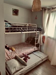 łóżko piętrowe z wypchanymi zwierzętami na dolnym łóżku piętrowym w obiekcie La villa perla w Marsylii +16 zdjęć