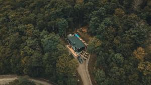 an aerial view of a house in the middle of a forest at Zen House 5 - Villas & Spa in Lac-Superieur