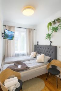 a bedroom with a large bed and a window at Professor Dahls Gate 16 in Oslo