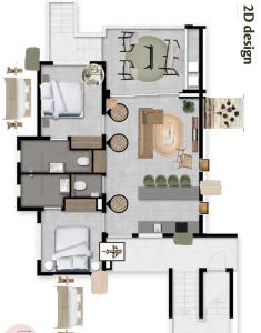 a floor plan of a house at Tidal Tranquility - Aquamarine 3 in Sint Michiel