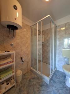a bathroom with a shower and a sink at Apartments with parking space Zaglav, Dugi otok - 11924 in Zaglav