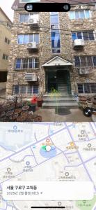 a picture of a map in front of a building at 코지스테이 in Seoul