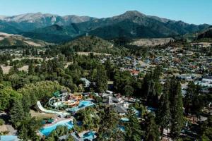 an aerial view of a resort in the mountains at Little Rose Cottage in Rotherham