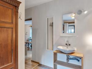 a bathroom with a sink and a mirror at Chalet in Leogang near Ski Lifts in Leogang +27 photos