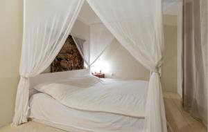 a bedroom with a canopy bed with white curtains at Gorgeous Apartment In Bacina in Baćina