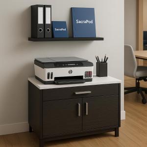 una impresora sobre una mesa en SacraPod Suites College Inn, en Spartanburg