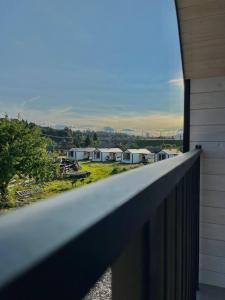 a view from the balcony of a house at Hotels mim in Vorokhta