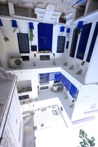 an overhead view of a building under construction at Whitepoppy Hostel in Udaipur